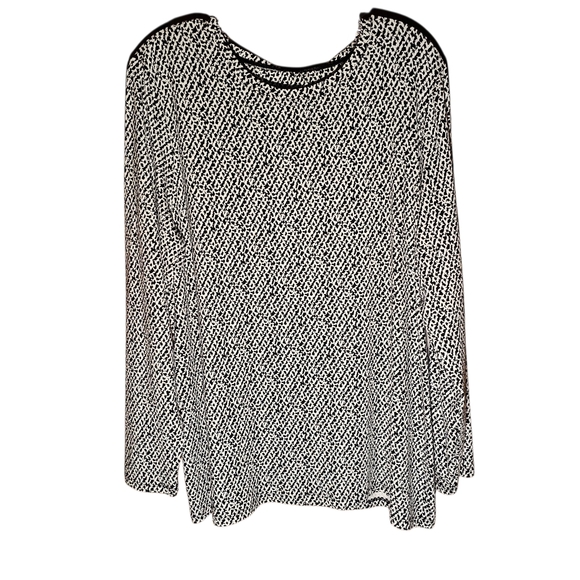 Chico's Touch of Cool Geo Layering Tee, Black/White, Size XL 16 (Chico's 3) NWT - Picture 1 of 10
